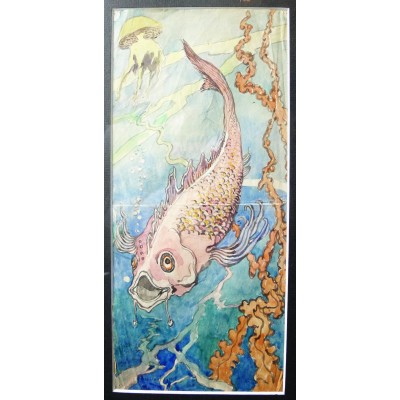 MARITIME DECOR, WATERCOLOR, circa 1920.