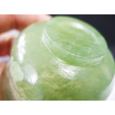 CHINE, BOL ANCIEN EN JADE CELADON. CHINA, ANCIENT BOWL IN CARVED JADE.