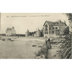 CPA: BRIGNOGNAN, Le Chateau et la Villa Miramar, vers 1920