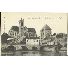 CPA: MORET-SUR-LOING, La Porte du Pont et l'Eglise, vers 1900