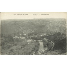 CPA: MENAT, Les Deux Ponts, vers 1910.