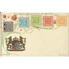 CPA: SUISSE, Die Ersten Briefmarken von BAYERN, années 1900