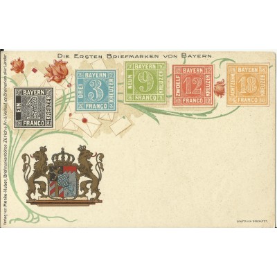 CPA: SUISSE, Die Ersten Briefmarken von BAYERN, années 1900