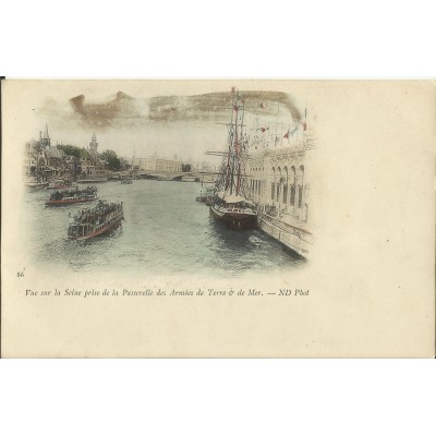 CPA: PARIS, EXPO 1900, Passerelle des Armées Terre & Mer, vers 1900.