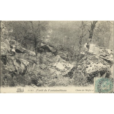 CPA: Foret de FONTAINEBLEAU, Chaos de l'Enfer, vers 1900