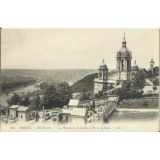 CPA: ROUEN, Le Monument de Jeanne d'Arc et la Seine, vers 1900.