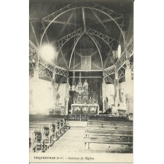 CPA: TRICQUERVILLE, Intérieur de l'Eglise, vers 1900.