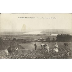 CPA: ST-NICOLAS-de-la-TAILLE, Panorama sur la Seine, vers 1900.