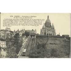 CPA: PARIS, Funiculaire et Basilique du Sacré-Coeur, vers 1920