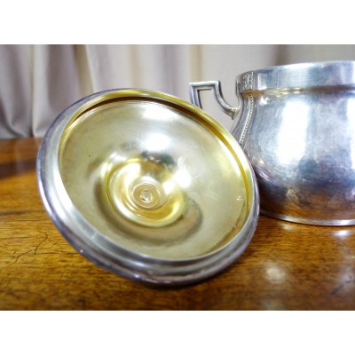 SERVICE A CAFE, METAL ARGENTE MATELE, poinçons WMF, vers 1900.