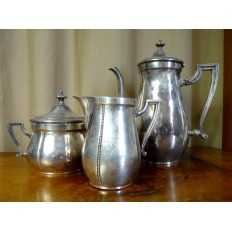 SERVICE A CAFE, METAL ARGENTE MATELE, poinçons WMF, vers 1910/1925