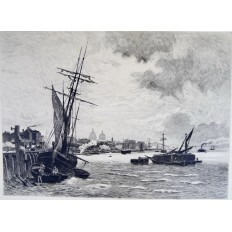 Léon GAUCHEREL (1816-1886),GRAVURE, La Tamise à Greenwich