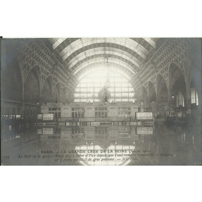 CPA: PARIS, Crue 1910, Gare d'Orsay (Gare d'Ys)