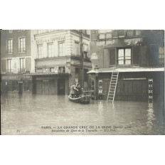 CPA: PARIS, Crue 1910, Quai de la Tournelle.