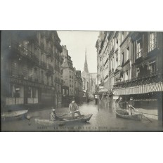 CPA: PARIS, Crue 1910, Quartier de la Place Maubert.