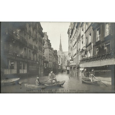 CPA: PARIS, Crue 1910, Quartier de la Place Maubert.
