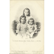 CPA: RUSSIE, Les Grandes Duchesses Olga, Tatiana et Marie, 1901.