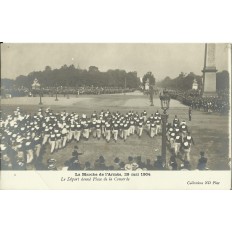 CPA: La Marche de l'Armée 1904. Départ place de la Concorde.