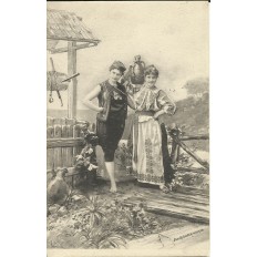 CPA: AUTRICHE, Femmes au Puits... Années 1900.