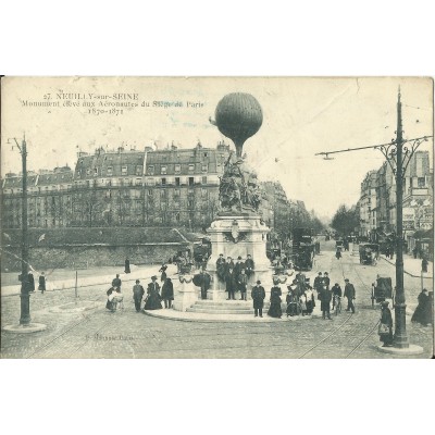 CPA: NEUILLY-sur-SEINE, Monument Elevé aux Aéronautes du Siège de Paris 1870-71, vers 1900