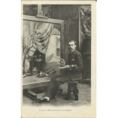CPA: Frédéric HUMBERT dans son Ateleir, vers 1900.