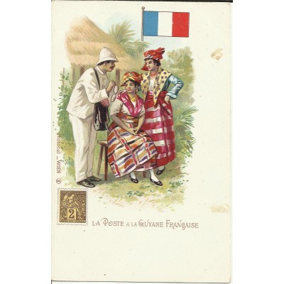 CPA: LA POSTE à la GUYANE FRANCAISE, vers 1900.