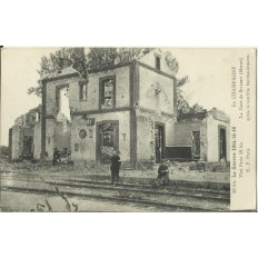 CPA: SILLERY, La Gare après bombardement (1914-18), années 1910