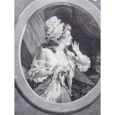 Augustin DE SAINT-AUBIN (1736-1807). PENDANT DE GRAVURES, " AU MOINS SOYEZ DISCRET..."