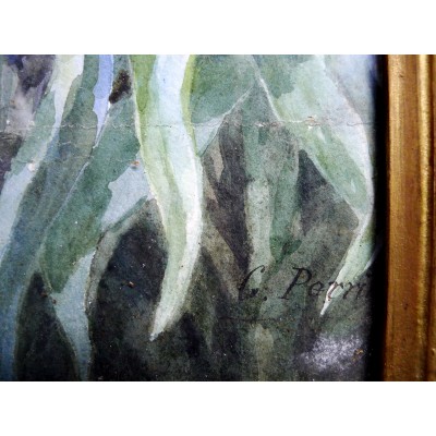 Gabriel PERRIN (XIXe s.), FLEURS, AQUARELLE. FLOWERS,WATERCOLOR