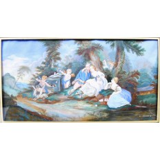 Jacques Antoine VALLIN (c.1760-c.1831), SCENE AVEC CHERUBINS, GOUACHE.