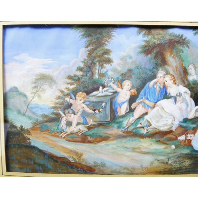 Jacques Antoine VALLIN (c.1760-c.1831), SCENE AVEC CHERUBINS, GOUACHE.