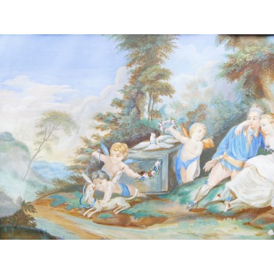 Jacques Antoine VALLIN (c.1760-c.1831), SCENE AVEC CHERUBINS, GOUACHE.