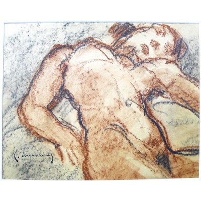  Pierre COMBET-DESCOMBES (1885-1966), NUDE LANGUID WOMAN , Charcoal.
