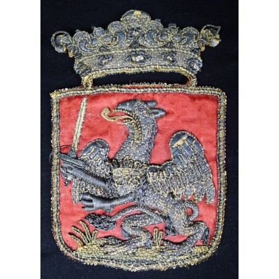 BLASON XVII/XVIIIe s. ARMOIRIES GRIFFON EPEE COURONNE