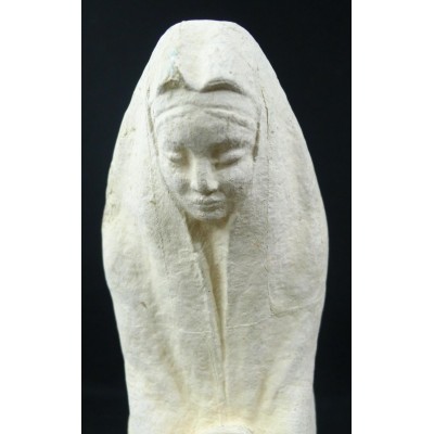 VIERGE A L'ENFANT, SCULPTURE vers 1910-1920, VIRGIN & CHILD. SIGNEE.