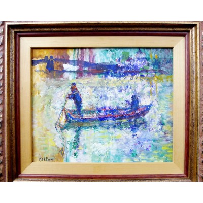  Arthur FILLON (1900-1974), The BOAT on the SEINE at PARIS, OIL / CANVAS.