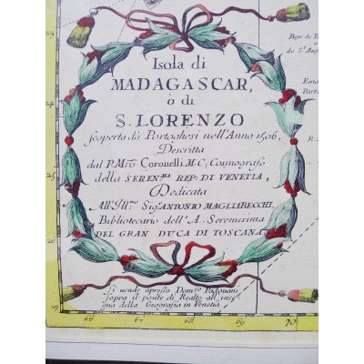 *P. Vincenzo Maria CORONELLI (1650-1718), CARTE de MADAGASCAR, MAP