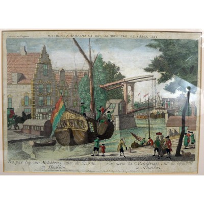 Jean Benoit WINCKLER, VUE D'OPTIQUE, XVIIIe.MELCKBRUG, HAARLEM, AMSTERDAM