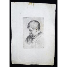 Luca CIAMBERLANO (c.1580-c.1645), JEUNE GARCON, GRAVURE, d'après A.CARACCI.ROME, Pietro STEFANONI