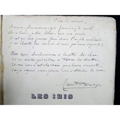 LES IRIS, Poèmes Elégiaques, Marcel DESCAMPS. E-O 1910