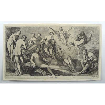 Nikolaus VAN HOY (1631-1679), GRAVURE, Le Concert avec Apollon.