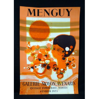 Frédéric MENGUY (1927-2007), AFFICHE EXPOSITION 1973 Galerie MOYON-AVENARD, NANTES