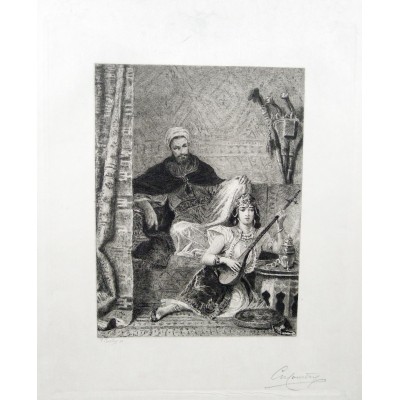  Charles Jean Louis COURTRY (1846-1897), GRAVURE ORIENTALISTE, d'après Alexandre BIDA (1813-1895)