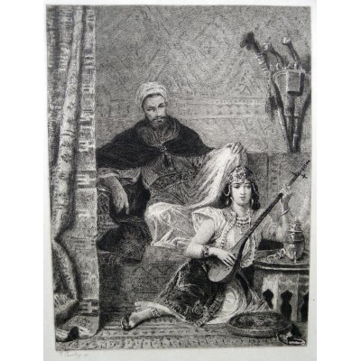  Charles Jean Louis COURTRY (1846-1897), GRAVURE ORIENTALISTE, d'après Alexandre BIDA (1813-1895)