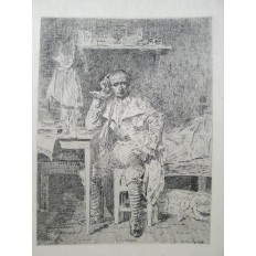  Charles Jean Louis COURTRY (1846-1897), GRAVURE,L'ECRIVAIN, d'après Alexandre BIDA (1813-1895)