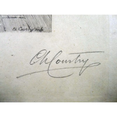  Charles Jean Louis COURTRY (1846-1897), GRAVURE,L'ECRIVAIN, d'après Alexandre BIDA (1813-1895)
