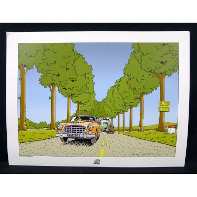 Thierry DUBOIS, POSTER FORD COMETE, ROAD N6, France. COMICS, CARS.