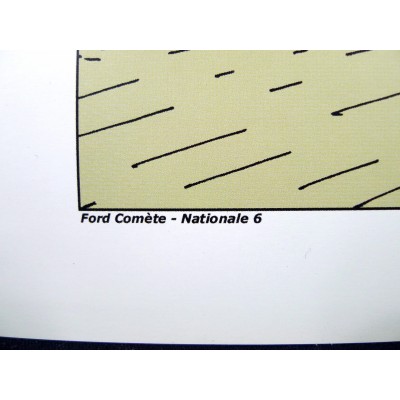 Thierry DUBOIS, POSTER FORD COMETE, ROAD N6, France. COMICS, CARS.