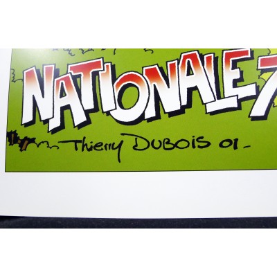 THIERRY DUBOIS, AFFICHE Route Nationale 7. AUTOMOBILE, BANDE DESSINEE.