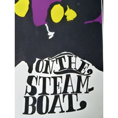 J.C MICHAUD, LITHOGRAPHIE 1970's: ON THE STEAM BOAT.